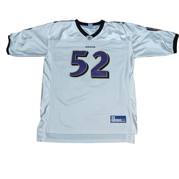 Nike White 7NFL Baltimore Ravens Ray Lewis #52 Home Football Jersey Mens XL - Picture 1 of 9